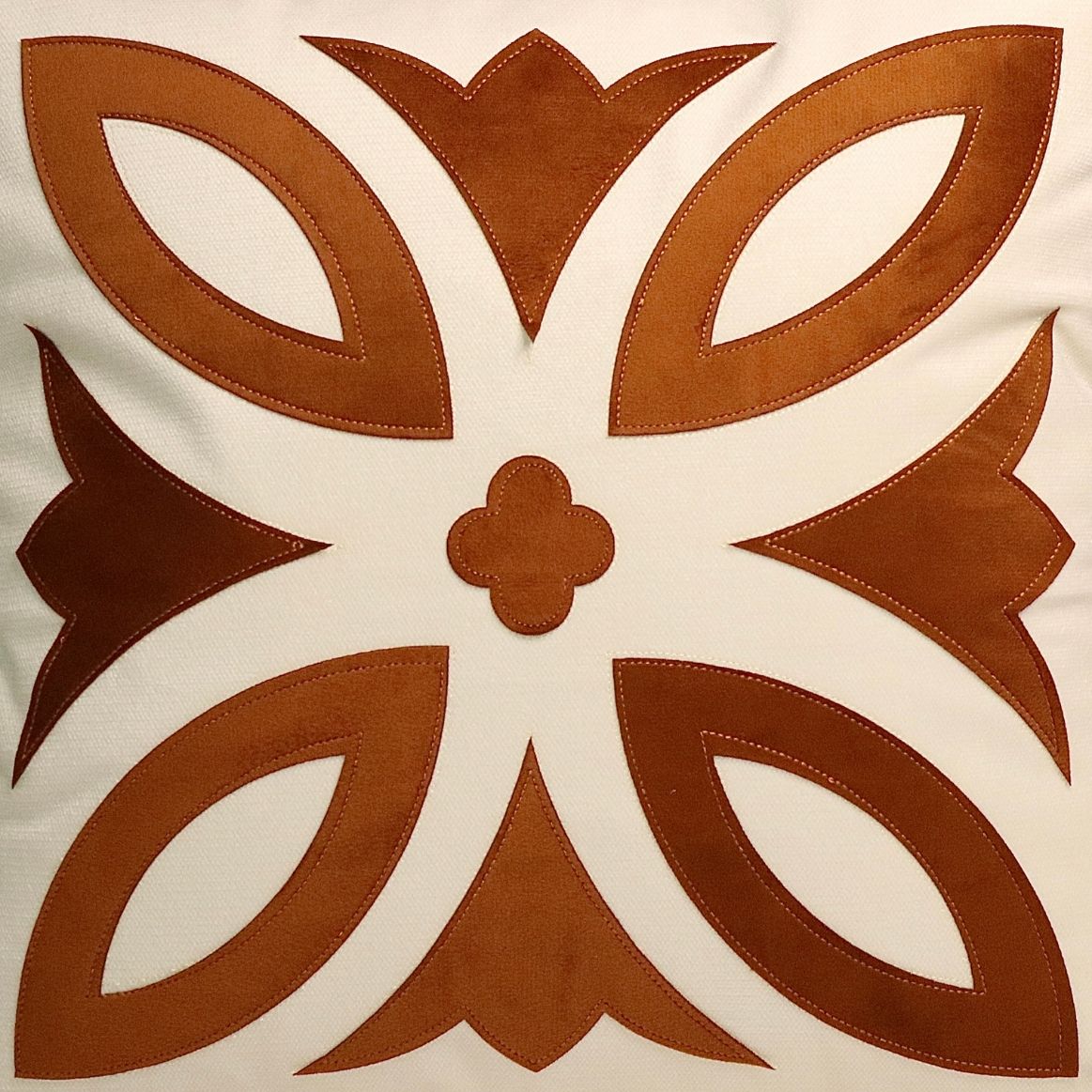 Évora Decorative Cushion Cover | Terracotta Appliqué | 45x45cm