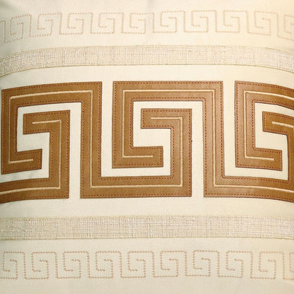 Athena Embroidery and Leather Application Cushion Cover 50x50